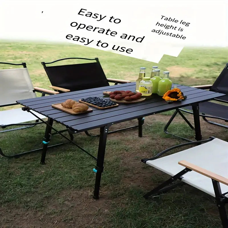 Adjustable Height Outdoor Aluminum Alloy Folding Table