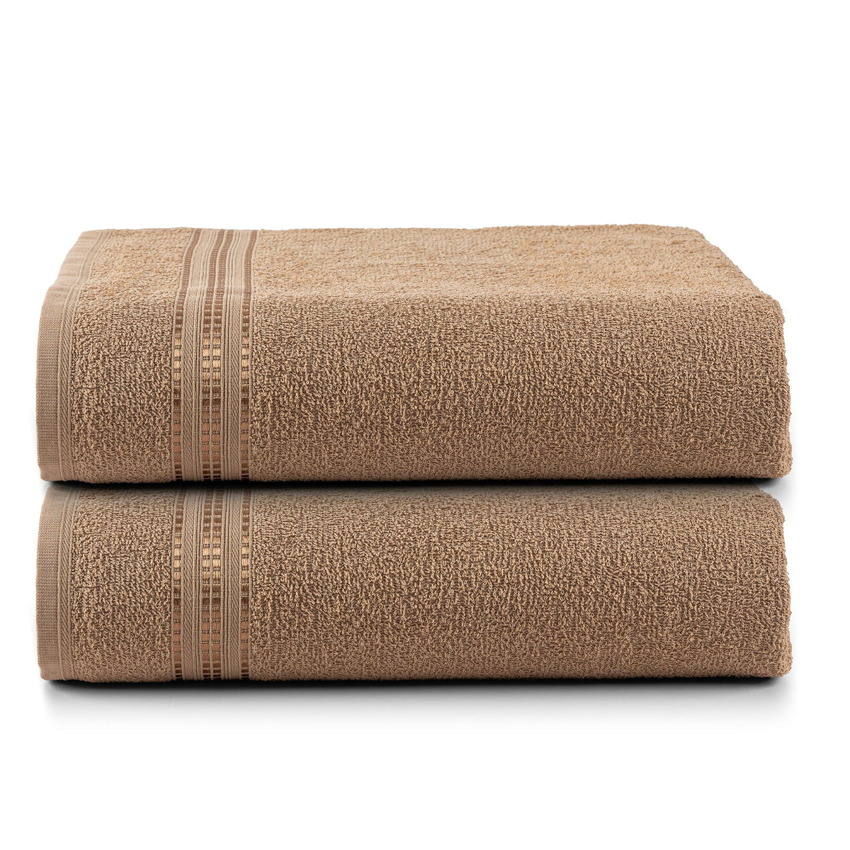 Set of 2 Cotton Bath Towels 49.2 x 25.6 in – 260 GSM Lightweight Soft Everyday Towels