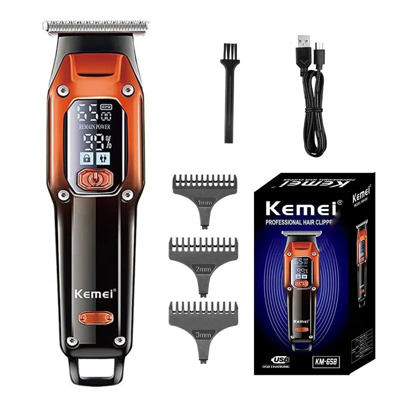 Professional Hair Clipper & Trimmer Rechargeable Barber Grade Orange