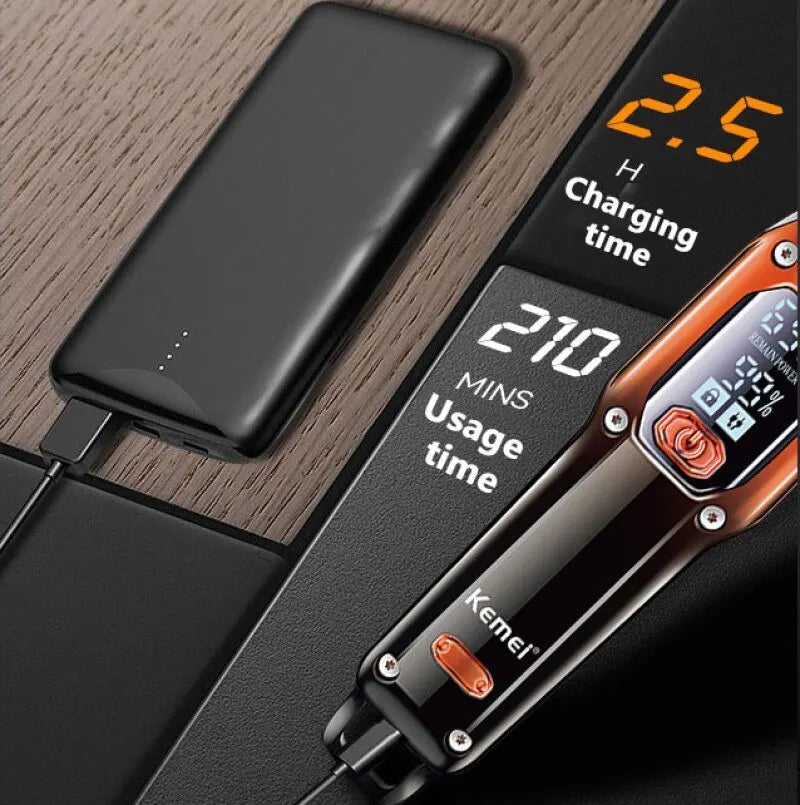 Professional Hair Clipper & Trimmer Rechargeable Barber Grade Orange