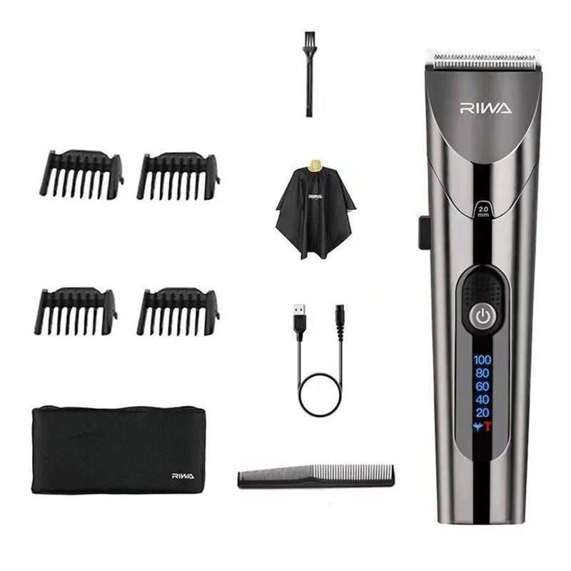 Electric Hair Clipper Variable Speed Barber Trimmer Grey