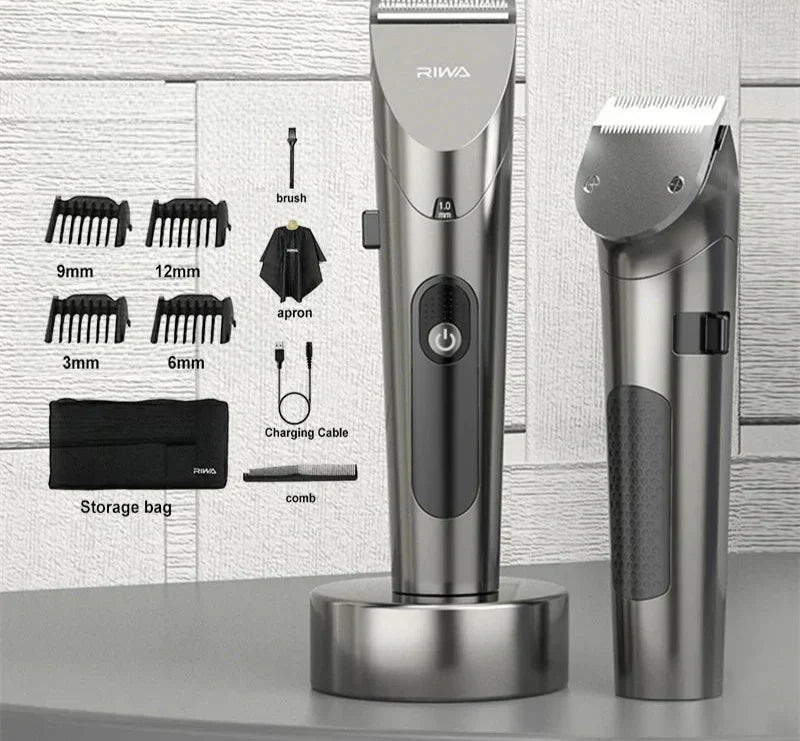 Electric Hair Clipper Variable Speed Barber Trimmer Grey