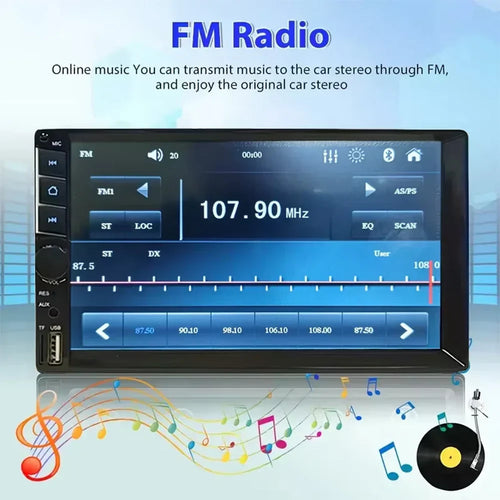 7 2DIN Touchscreen Car Stereo Black