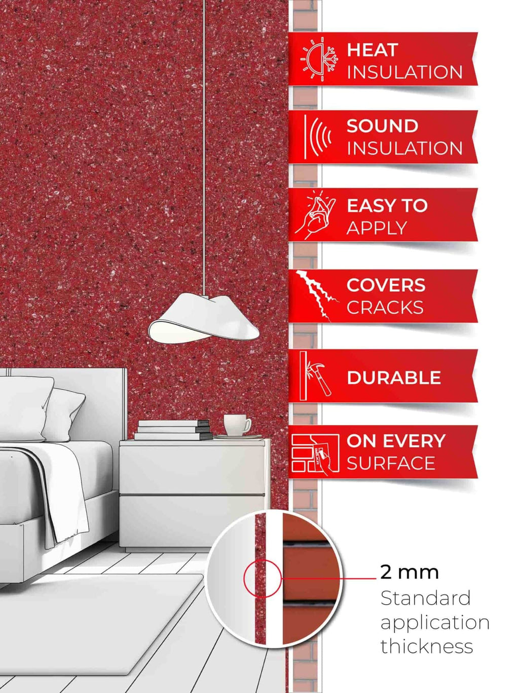 Belka B54 - Burgundy Wallpaper Natural Stylish Wall Covering