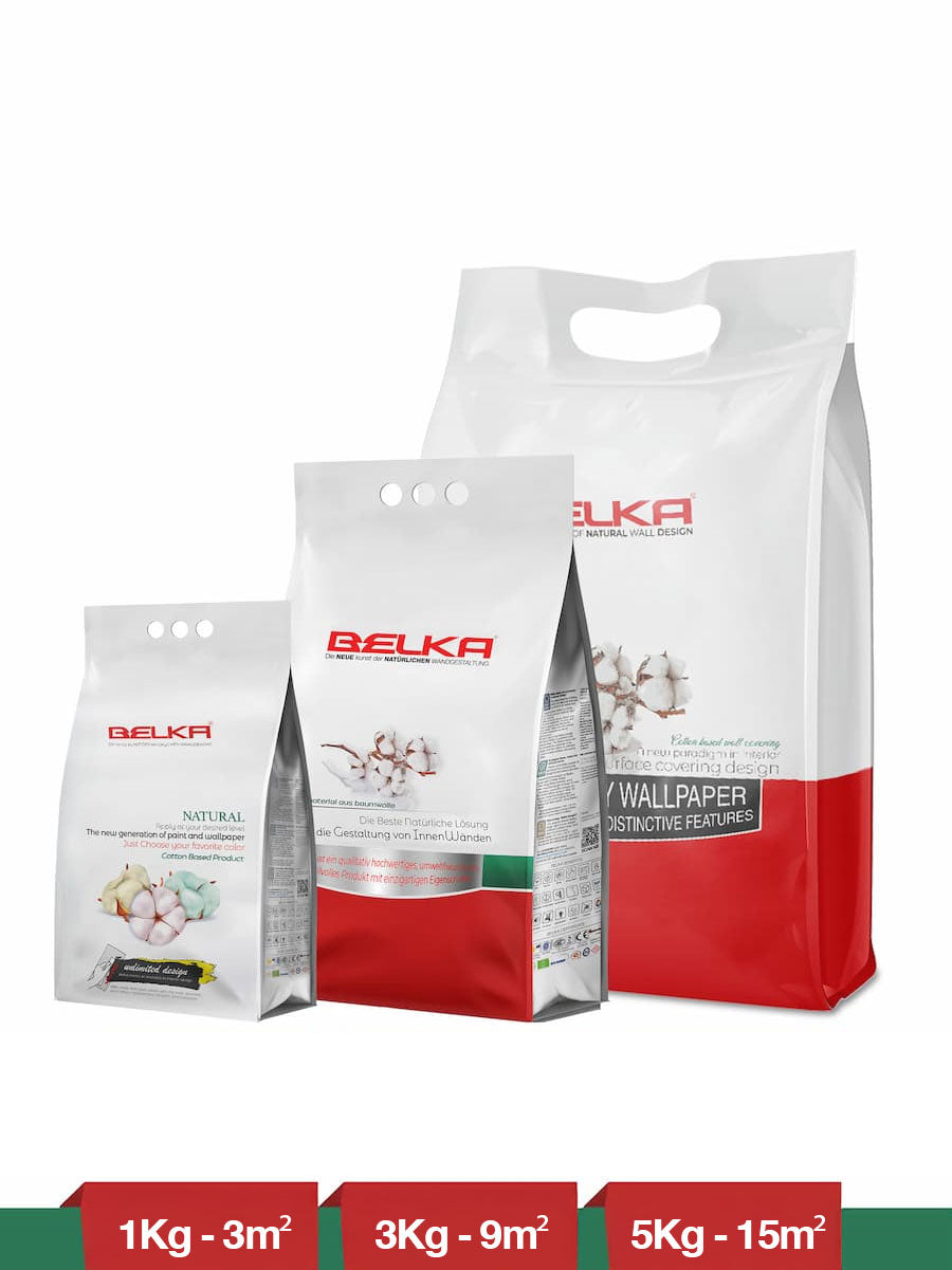 The infographic showing the application steps of Belka: Add water, knead, and apply.