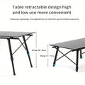 Adjustable Height Outdoor Aluminum Alloy Folding Table